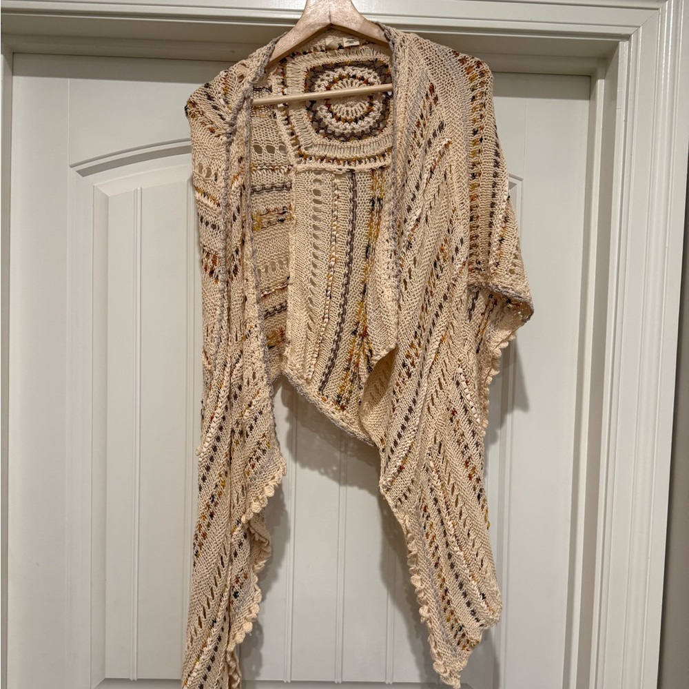 Anthropology Moth Women O/S Boho Crochet Wrap Indi Festival Hippie Granola